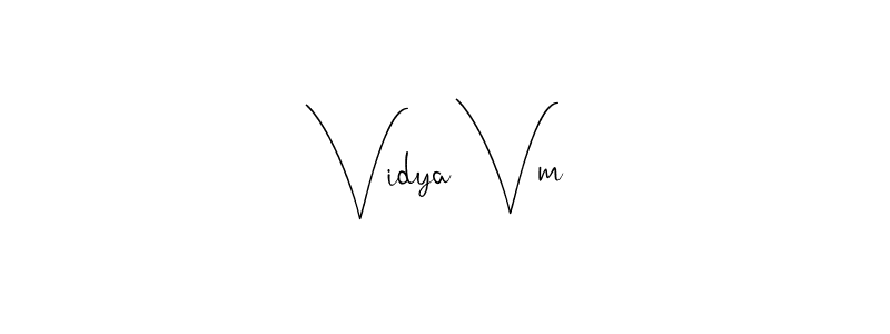 Make a beautiful signature design for name Vidya Vm. Use this online signature maker to create a handwritten signature for free. Vidya Vm signature style 4 images and pictures png