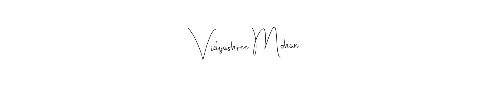 Use a signature maker to create a handwritten signature online. With this signature software, you can design (Andilay-7BmLP) your own signature for name Vidyashree Mohan. Vidyashree Mohan signature style 4 images and pictures png