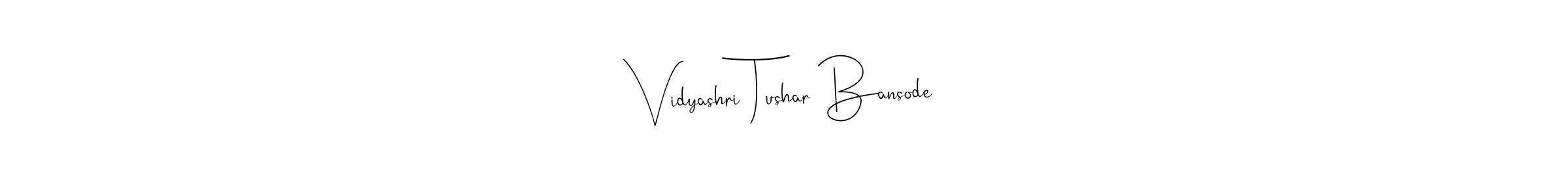 Use a signature maker to create a handwritten signature online. With this signature software, you can design (Andilay-7BmLP) your own signature for name Vidyashri Tushar Bansode. Vidyashri Tushar Bansode signature style 4 images and pictures png