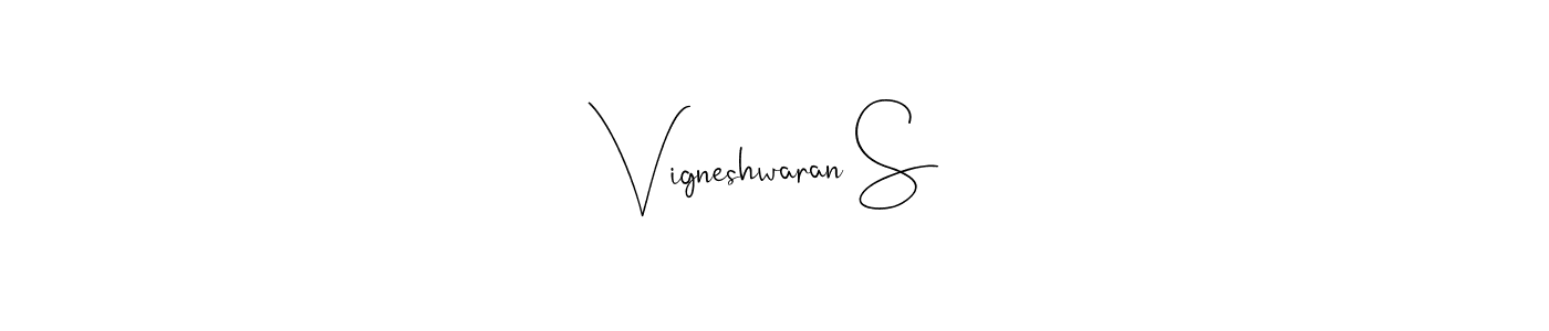 Also we have Vigneshwaran S name is the best signature style. Create professional handwritten signature collection using Andilay-7BmLP autograph style. Vigneshwaran S signature style 4 images and pictures png