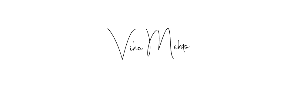 Andilay-7BmLP is a professional signature style that is perfect for those who want to add a touch of class to their signature. It is also a great choice for those who want to make their signature more unique. Get Viha Mehta name to fancy signature for free. Viha Mehta signature style 4 images and pictures png