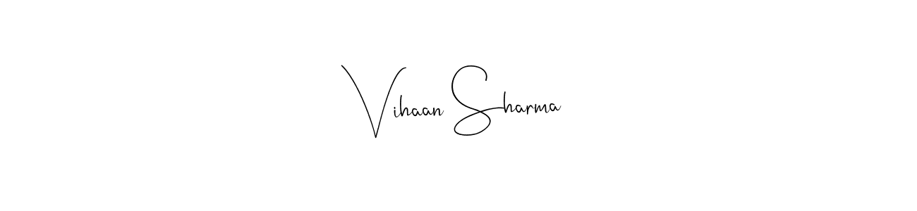 if you are searching for the best signature style for your name Vihaan Sharma. so please give up your signature search. here we have designed multiple signature styles  using Andilay-7BmLP. Vihaan Sharma signature style 4 images and pictures png