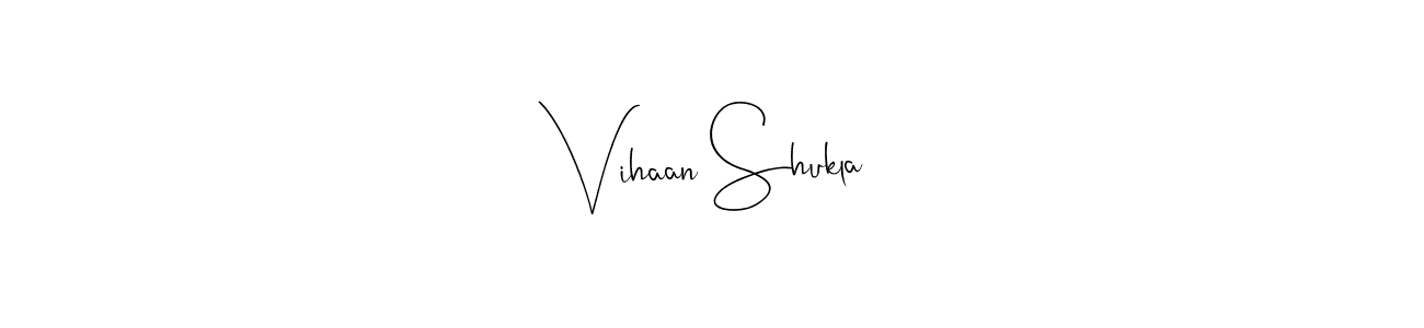 You should practise on your own different ways (Andilay-7BmLP) to write your name (Vihaan Shukla) in signature. don't let someone else do it for you. Vihaan Shukla signature style 4 images and pictures png