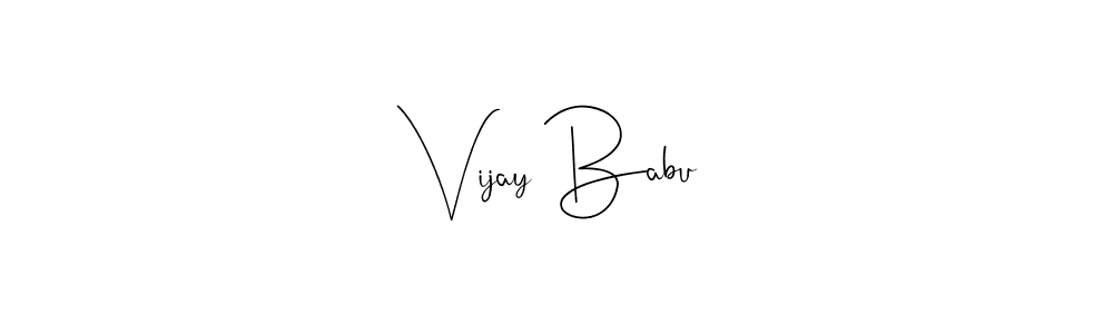 How to make Vijay Babu name signature. Use Andilay-7BmLP style for creating short signs online. This is the latest handwritten sign. Vijay Babu signature style 4 images and pictures png