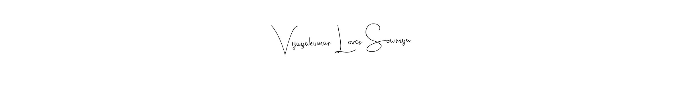Make a beautiful signature design for name Vijayakumar Loves Sowmya. With this signature (Andilay-7BmLP) style, you can create a handwritten signature for free. Vijayakumar Loves Sowmya signature style 4 images and pictures png