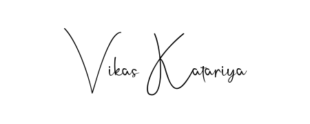 A modern signature idea for name Vikas Katariya using Andilay-7BmLP font. Clean strokes and elegant curves make it stand out instantly. Vikas Katariya signature style 4 images and pictures png