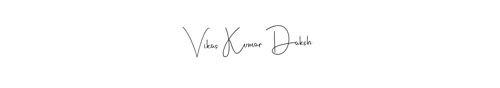 Create a beautiful signature design for name Vikas Kumar Daksh. With this signature (Andilay-7BmLP) fonts, you can make a handwritten signature for free. Vikas Kumar Daksh signature style 4 images and pictures png