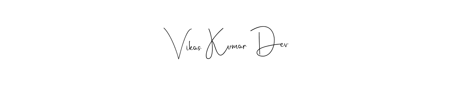 if you are searching for the best signature style for your name Vikas Kumar Dev. so please give up your signature search. here we have designed multiple signature styles  using Andilay-7BmLP. Vikas Kumar Dev signature style 4 images and pictures png