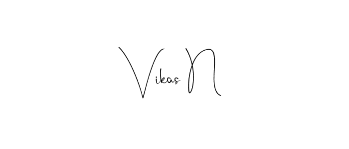 Use a signature maker to create a handwritten signature online. With this signature software, you can design (Andilay-7BmLP) your own signature for name Vikas N. Vikas N signature style 4 images and pictures png