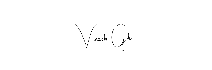 Use a signature maker to create a handwritten signature online. With this signature software, you can design (Andilay-7BmLP) your own signature for name Vikash Gk. Vikash Gk signature style 4 images and pictures png