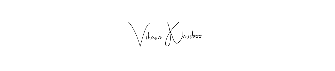How to Draw Vikash Khusboo signature style? Andilay-7BmLP is a latest design signature styles for name Vikash Khusboo. Vikash Khusboo signature style 4 images and pictures png