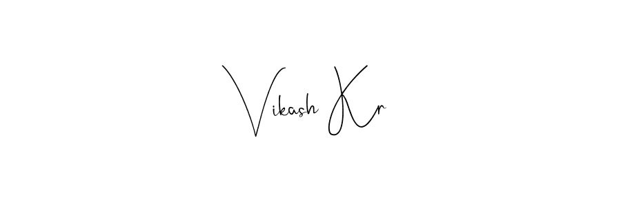 Create a beautiful signature design for name Vikash Kr. With this signature (Andilay-7BmLP) fonts, you can make a handwritten signature for free. Vikash Kr signature style 4 images and pictures png