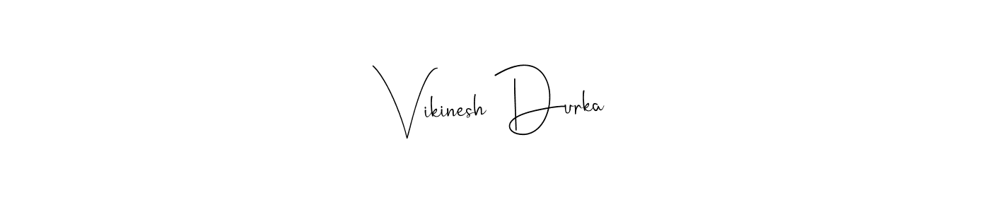 This is the best signature style for the Vikinesh Durka name. Also you like these signature font (Andilay-7BmLP). Mix name signature. Vikinesh Durka signature style 4 images and pictures png