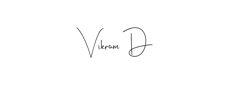 Design your own signature with our free online signature maker. With this signature software, you can create a handwritten (Andilay-7BmLP) signature for name Vikram D. Vikram D signature style 4 images and pictures png