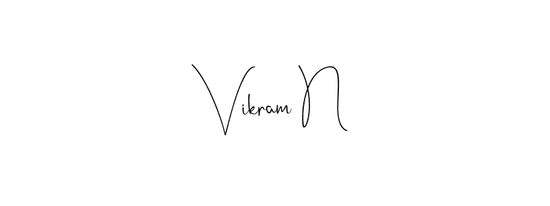 Create a beautiful signature design for name Vikram N. With this signature (Andilay-7BmLP) fonts, you can make a handwritten signature for free. Vikram N signature style 4 images and pictures png