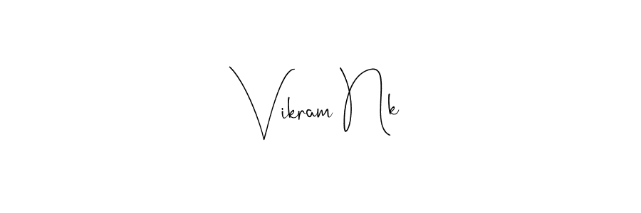 Andilay-7BmLP is a professional signature style that is perfect for those who want to add a touch of class to their signature. It is also a great choice for those who want to make their signature more unique. Get Vikram Nk name to fancy signature for free. Vikram Nk signature style 4 images and pictures png