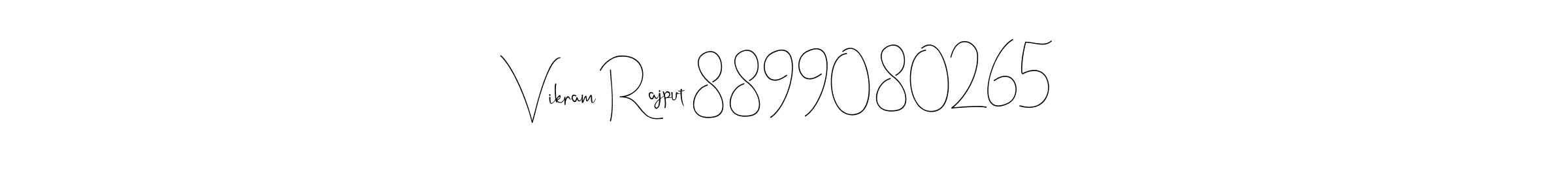 How to make Vikram Rajput 8899080265 name signature. Use Andilay-7BmLP style for creating short signs online. This is the latest handwritten sign. Vikram Rajput 8899080265 signature style 4 images and pictures png