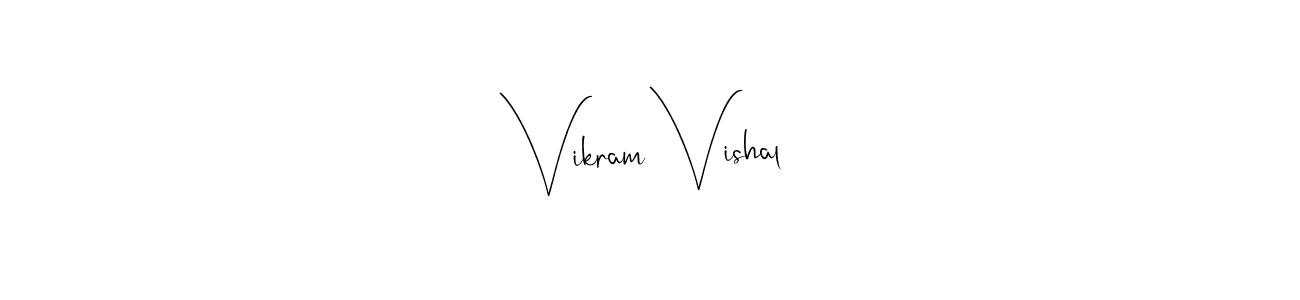 if you are searching for the best signature style for your name Vikram Vishal. so please give up your signature search. here we have designed multiple signature styles  using Andilay-7BmLP. Vikram Vishal signature style 4 images and pictures png