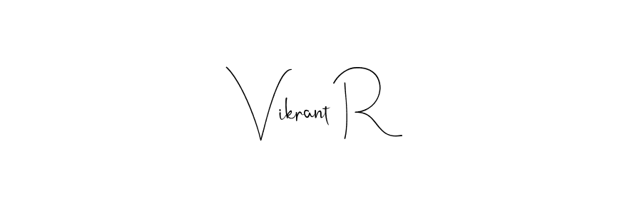 Create a beautiful signature design for name Vikrant R. With this signature (Andilay-7BmLP) fonts, you can make a handwritten signature for free. Vikrant R signature style 4 images and pictures png