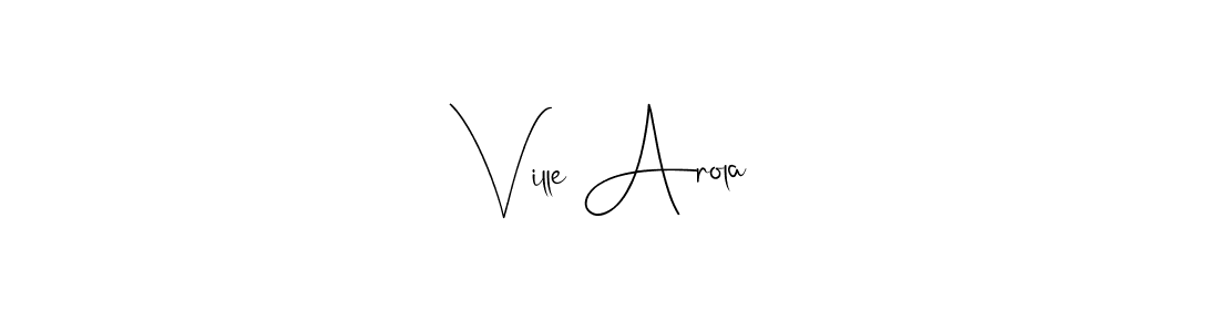 The best way (Andilay-7BmLP) to make a short signature is to pick only two or three words in your name. The name Ville Arola include a total of six letters. For converting this name. Ville Arola signature style 4 images and pictures png