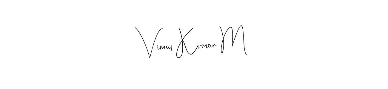 Andilay-7BmLP is a professional signature style that is perfect for those who want to add a touch of class to their signature. It is also a great choice for those who want to make their signature more unique. Get Vimal Kumar M name to fancy signature for free. Vimal Kumar M signature style 4 images and pictures png