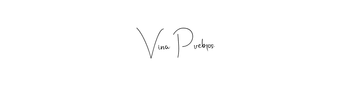 if you are searching for the best signature style for your name Vina Pueblos. so please give up your signature search. here we have designed multiple signature styles  using Andilay-7BmLP. Vina Pueblos signature style 4 images and pictures png