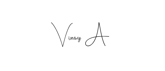 Also You can easily find your signature by using the search form. We will create Vinay A name handwritten signature images for you free of cost using Andilay-7BmLP sign style. Vinay A signature style 4 images and pictures png