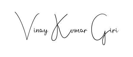A classic penmanship look for Vinay Kumar Giri. The Andilay-7BmLP font brings timeless elegance and confidence to every signed document. Vinay Kumar Giri signature style 4 images and pictures png