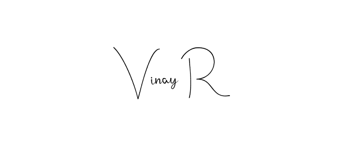 Make a beautiful signature design for name Vinay R. With this signature (Andilay-7BmLP) style, you can create a handwritten signature for free. Vinay R signature style 4 images and pictures png