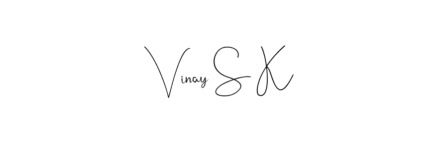 How to make Vinay S K signature? Andilay-7BmLP is a professional autograph style. Create handwritten signature for Vinay S K name. Vinay S K signature style 4 images and pictures png