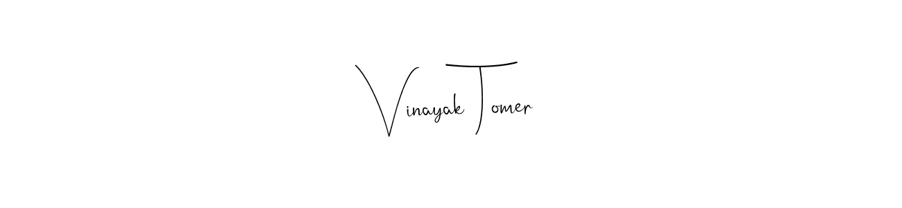 if you are searching for the best signature style for your name Vinayak Tomer. so please give up your signature search. here we have designed multiple signature styles  using Andilay-7BmLP. Vinayak Tomer signature style 4 images and pictures png