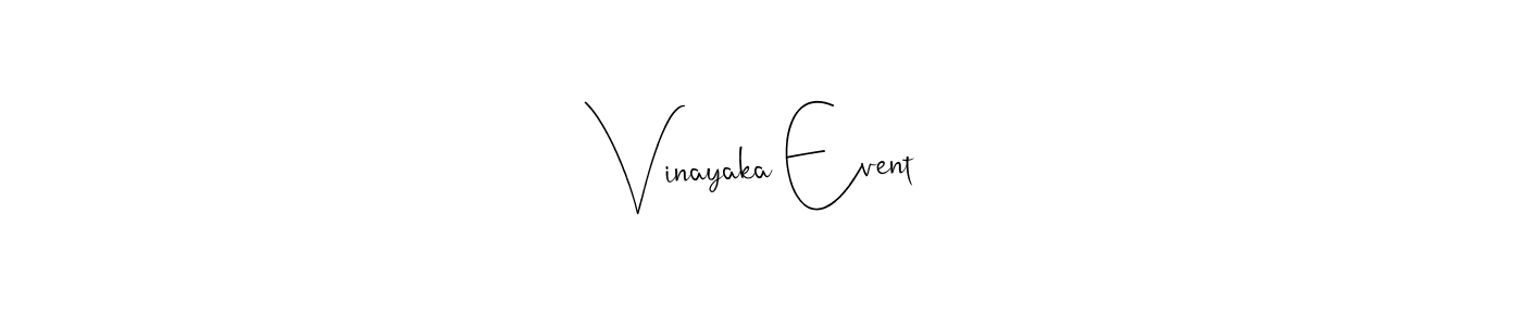 How to make Vinayaka Event name signature. Use Andilay-7BmLP style for creating short signs online. This is the latest handwritten sign. Vinayaka Event signature style 4 images and pictures png