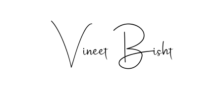 Upgrade your professional image with Vineet Bisht signature created with Andilay-7BmLP font. Fast, free, and watermark-free download. Vineet Bisht signature style 4 images and pictures png