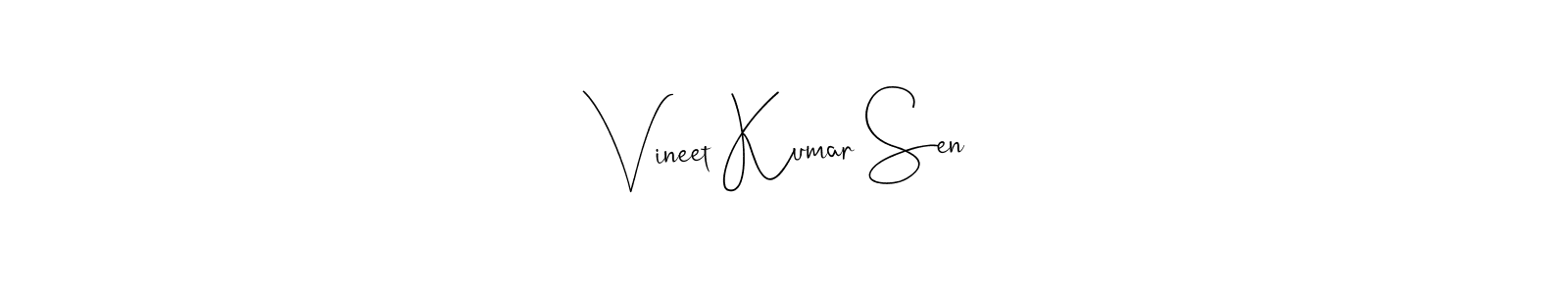 The best way (Andilay-7BmLP) to make a short signature is to pick only two or three words in your name. The name Vineet Kumar Sen include a total of six letters. For converting this name. Vineet Kumar Sen signature style 4 images and pictures png