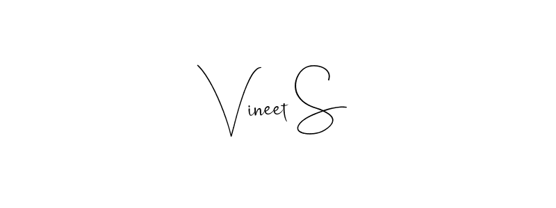 Create a beautiful signature design for name Vineet S. With this signature (Andilay-7BmLP) fonts, you can make a handwritten signature for free. Vineet S signature style 4 images and pictures png