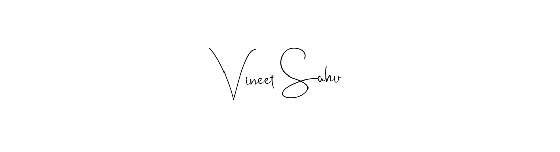 Create a beautiful signature design for name Vineet Sahu. With this signature (Andilay-7BmLP) fonts, you can make a handwritten signature for free. Vineet Sahu signature style 4 images and pictures png