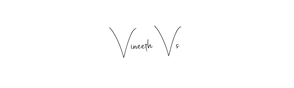 Andilay-7BmLP is a professional signature style that is perfect for those who want to add a touch of class to their signature. It is also a great choice for those who want to make their signature more unique. Get Vineeth Vs name to fancy signature for free. Vineeth Vs signature style 4 images and pictures png