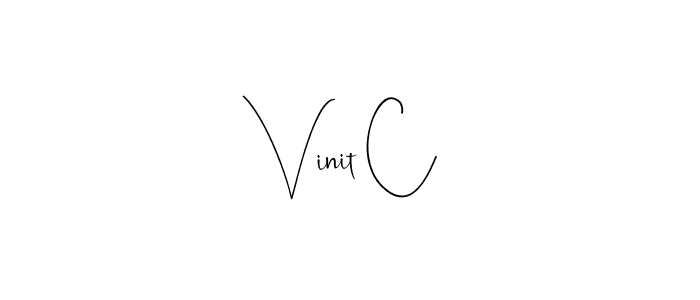 Also You can easily find your signature by using the search form. We will create Vinit C name handwritten signature images for you free of cost using Andilay-7BmLP sign style. Vinit C signature style 4 images and pictures png