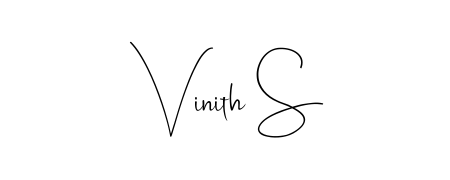 Make your name Vinith S memorable on every contract using Andilay-7BmLP autograph style. Instant transparent background export available. Vinith S signature style 4 images and pictures png