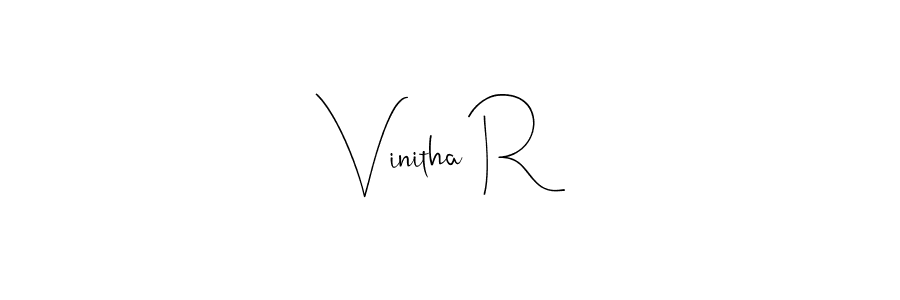 You should practise on your own different ways (Andilay-7BmLP) to write your name (Vinitha R) in signature. don't let someone else do it for you. Vinitha R signature style 4 images and pictures png