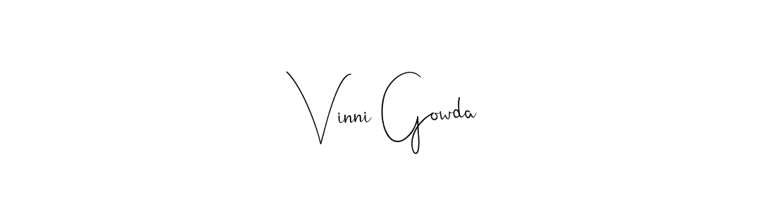 Create a beautiful signature design for name Vinni Gowda. With this signature (Andilay-7BmLP) fonts, you can make a handwritten signature for free. Vinni Gowda signature style 4 images and pictures png