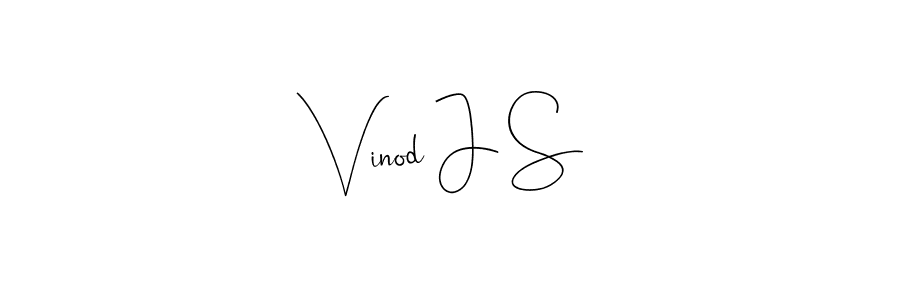 Make a beautiful signature design for name Vinod J S. With this signature (Andilay-7BmLP) style, you can create a handwritten signature for free. Vinod J S signature style 4 images and pictures png