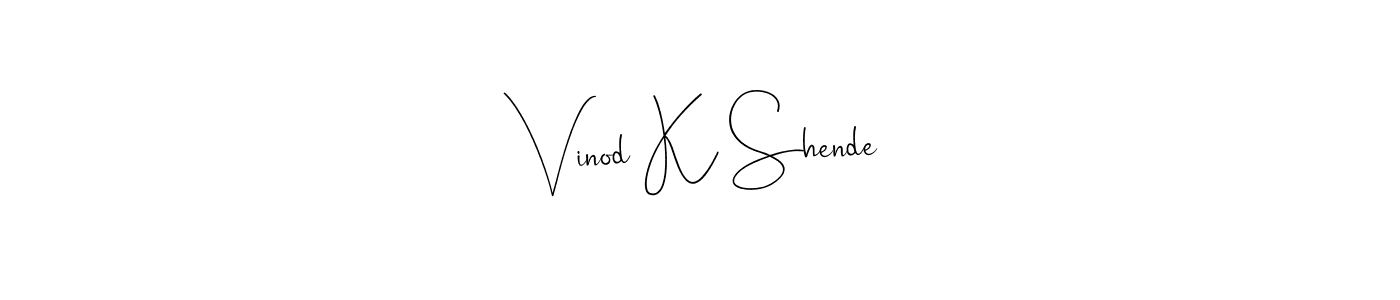 The best way (Andilay-7BmLP) to make a short signature is to pick only two or three words in your name. The name Vinod K Shende include a total of six letters. For converting this name. Vinod K Shende signature style 4 images and pictures png