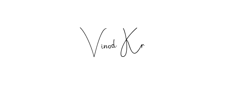 Create a beautiful signature design for name Vinod Kr. With this signature (Andilay-7BmLP) fonts, you can make a handwritten signature for free. Vinod Kr signature style 4 images and pictures png