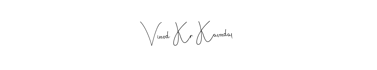 This is the best signature style for the Vinod Kr Kaundal name. Also you like these signature font (Andilay-7BmLP). Mix name signature. Vinod Kr Kaundal signature style 4 images and pictures png