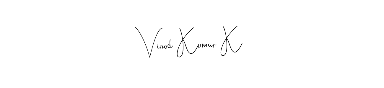 Here are the top 10 professional signature styles for the name Vinod Kumar K. These are the best autograph styles you can use for your name. Vinod Kumar K signature style 4 images and pictures png