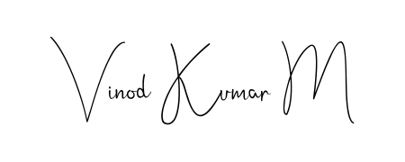 Create your official email sign-off with Vinod Kumar M name in Andilay-7BmLP style. Crisp, clean, and perfectly legible across all screens. Vinod Kumar M signature style 4 images and pictures png