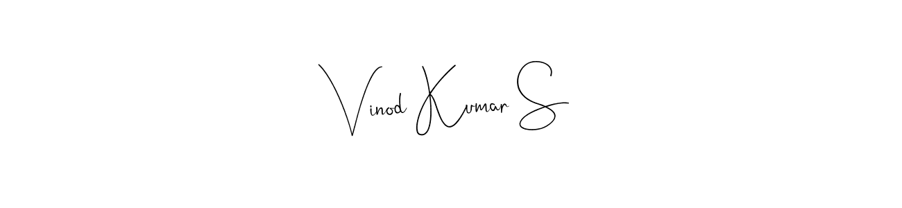 if you are searching for the best signature style for your name Vinod Kumar S. so please give up your signature search. here we have designed multiple signature styles  using Andilay-7BmLP. Vinod Kumar S signature style 4 images and pictures png