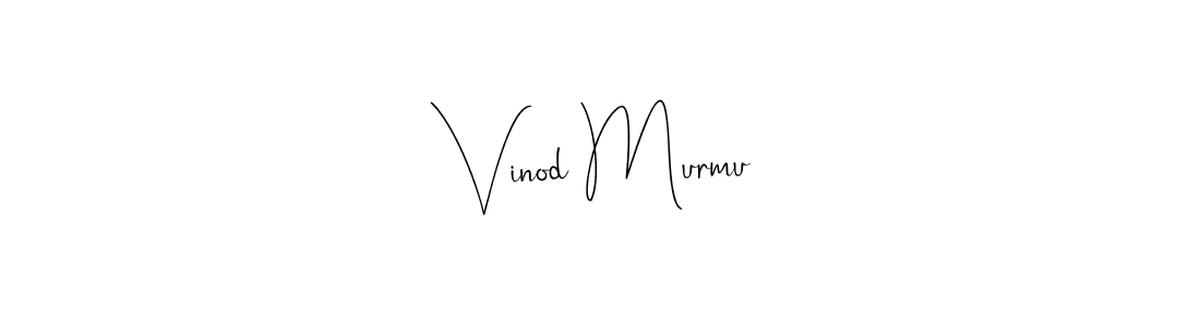 How to make Vinod Murmu name signature. Use Andilay-7BmLP style for creating short signs online. This is the latest handwritten sign. Vinod Murmu signature style 4 images and pictures png