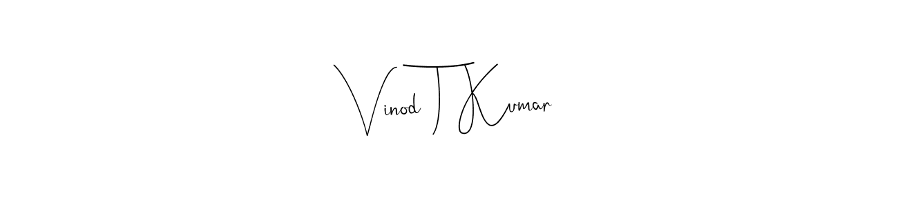 You should practise on your own different ways (Andilay-7BmLP) to write your name (Vinod T Kumar) in signature. don't let someone else do it for you. Vinod T Kumar signature style 4 images and pictures png